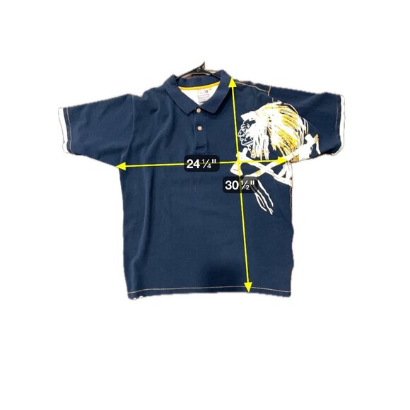 Pepe Jeans London Polo Shirt Navy Gold Sz 4XL Embroidered Native American Chief - Picture 6 of 10